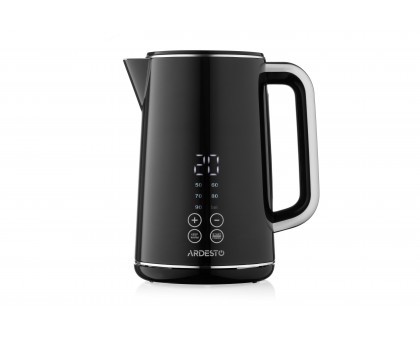 Електрочайник Ardesto Elegance, 1.7л, LED дисплей, подвійні стінки, Otter, чорний глянець
