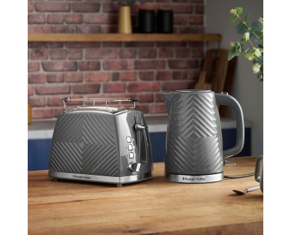 Электрочайник Russell Hobbs Groove Grey 1.7л, Strix, пластик, серый