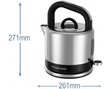 Электрочайник Russell Hobbs Distinctions Ocean 1.5л, Strix, металл, серебристо-черный