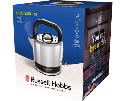 Электрочайник Russell Hobbs Distinctions Ocean 1.5л, Strix, металл, серебристо-черный