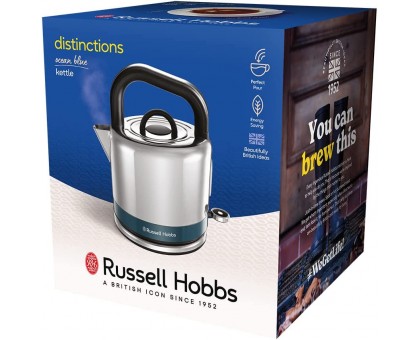Электрочайник Russell Hobbs Distinctions Black 1.5л, Strix, металл, серебристо-синий Электрочайник Russell Hobbs Distinctions Black 1.5л, Strix, металл, серебристо-синий