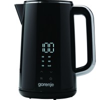 Електрочайник Gorenje 1.7л, подвійні стінки, LED дисплей, Strix контроль, чорний
