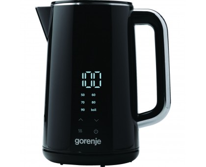 Електрочайник Gorenje 1.7л, подвійні стінки, LED дисплей, Strix контроль, чорний