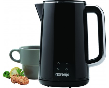 Електрочайник Gorenje 1.7л, подвійні стінки, LED дисплей, Strix контроль, чорний