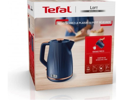 Електрочайник Tefal Loft 1.7л, Strix, пластик, синій