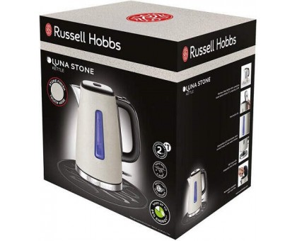 Электрочайник Russell Hobbs Luna Stone, 1.7л, металл, под камень, бежевый