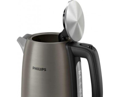 Електрочайник Philips Viva Collection 1.7л, Strix, метал, чорно-мідний