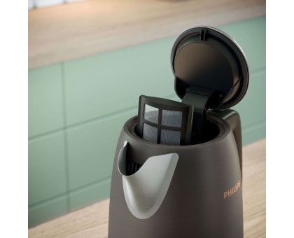 Електрочайник Philips Viva Collection 1.7л, Strix, метал, чорно-мідний