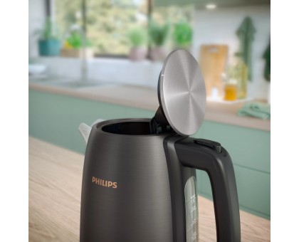 Електрочайник Philips Viva Collection 1.7л, Strix, метал, чорно-мідний