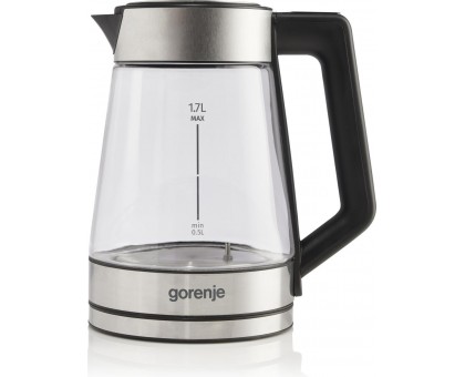 Электрочайник Gorenje 1.7л, 2,200 Вт, стекло, нерж