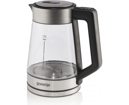 Электрочайник Gorenje 1.7л, 2,200 Вт, стекло, нерж