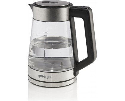 Электрочайник Gorenje 1.7л, 2,200 Вт, стекло, нерж