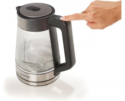 Электрочайник Gorenje 1.7л, 2,200 Вт, стекло, нерж