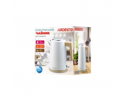 Электрочайник Ardesto EKL-F420WWD, 1.7л, металл, мат, Strix, белый Электрочайник Ardesto EKL-F420WWD, 1.7л, металл, мат, Strix, белый