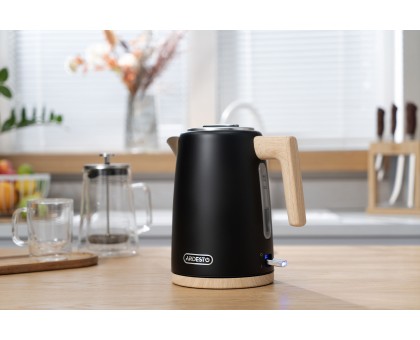 Електрочайник Ardesto EKL-F420BWD, 1.7л, метал, мат, Strix, чорний
