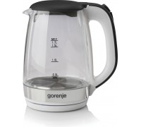 Електрочайник Gorenje 1.7л, 2,200 Вт, strix контроль, скло, білий
