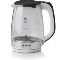 Електрочайник Gorenje 1.7л, 2,200 Вт, strix контроль, скло, білий