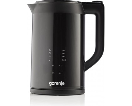 Електрочайник Gorenje 1.7л, подвійні стінки, LED дисплей, Strix контроль, чорний Електрочайник Gorenje 1.7л, подвійні стінки, LED дисплей, Strix контроль, чорний