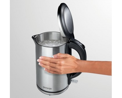 Електрочайник Gorenje, 1,5л, подвійні стінки, Strix контроль, нерж.