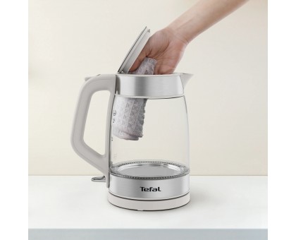 Электрочайник Tefal Glass Kettle 1.7л, стекло, с подсветкой, серебристо-белый