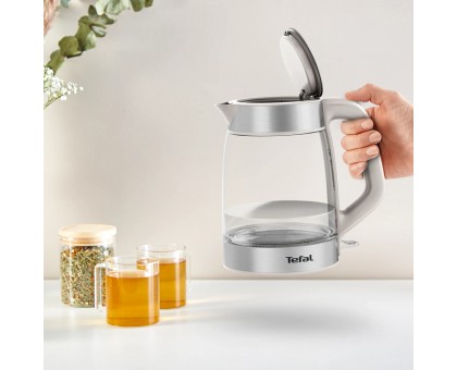 Электрочайник Tefal Glass Kettle 1.7л, стекло, с подсветкой, серебристо-белый
