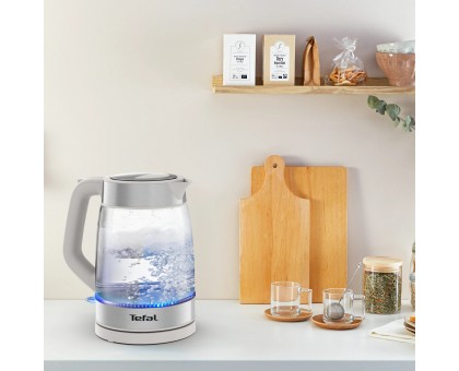 Электрочайник Tefal Glass Kettle 1.7л, стекло, с подсветкой, серебристо-белый