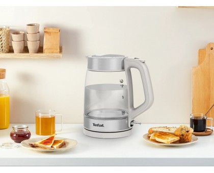 Электрочайник Tefal Glass Kettle 1.7л, стекло, с подсветкой, серебристо-белый