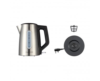 Электрочайник Russell Hobbs Heaton, 1.7л, нержавеющая сталь, серебристо-черный
