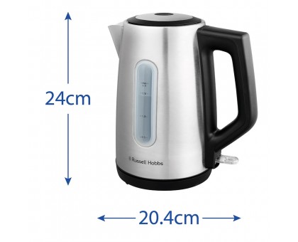 Электрочайник Russell Hobbs Heaton, 1.7л, нержавеющая сталь, серебристо-черный
