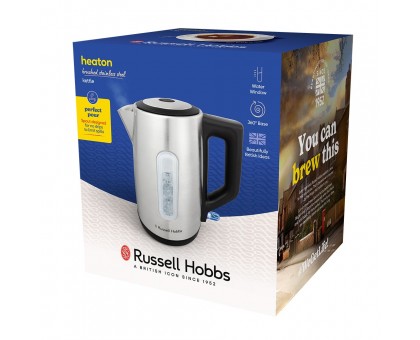 Электрочайник Russell Hobbs Heaton, 1.7л, нержавеющая сталь, серебристо-черный