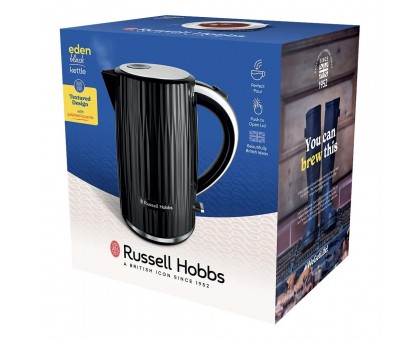 Электрочайник Russell Hobbs Eden, 1.7л, нержавеющая сталь, пластик, черный Электрочайник Russell Hobbs Eden, 1.7л, нержавеющая сталь, пластик, черный