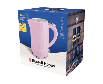 Электрочайник Russell Hobbs Eden, 1.7л, нержавеющая сталь, пластик, малиновый