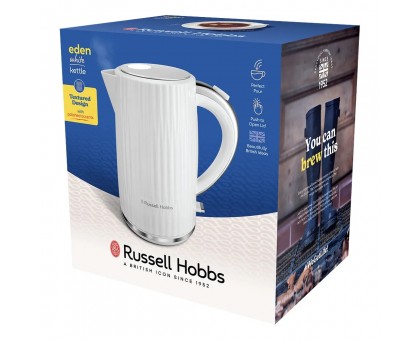 Электрочайник Russell Hobbs Eden, 1.7л, нержавеющая сталь, пластик, белый Электрочайник Russell Hobbs Eden, 1.7л, нержавеющая сталь, пластик, белый