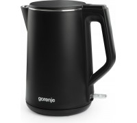 Электрочайник Gorenje, 1,5л, 2,200 Вт, корпус- нержав., Strix, матовый, черный