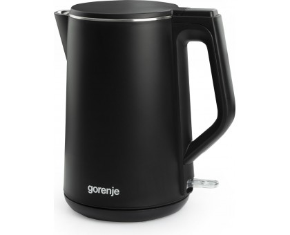 Электрочайник Gorenje, 1,5л, 2,200 Вт, корпус- нержав., Strix, матовый, черный Электрочайник Gorenje, 1,5л, 2,200 Вт, корпус- нержав., Strix, матовый, черный