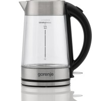 Електрочайник Gorenje 1.7л, 2,200 Вт, strix контроль, скло, нерж