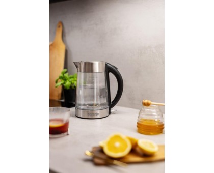 Электрочайник Gorenje 1.7л, 2,200 Вт, strix контроль, стекло, нерж Электрочайник Gorenje 1.7л, 2,200 Вт, strix контроль, стекло, нерж