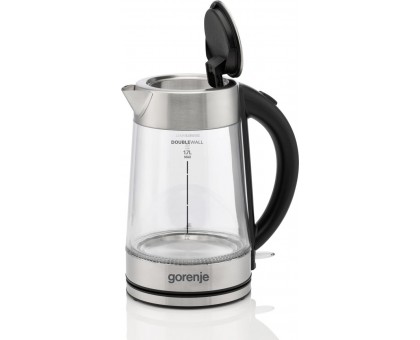 Электрочайник Gorenje 1.7л, 2,200 Вт, strix контроль, стекло, нерж Электрочайник Gorenje 1.7л, 2,200 Вт, strix контроль, стекло, нерж