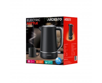 Електрочайник Ardesto 1.7л, Otter, пластик, чорний матовий Електрочайник Ardesto 1.7л, Otter, пластик, чорний матовий