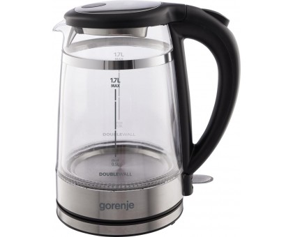 Електрочайник Gorenje 1.7л, 2,200 Вт, strix контроль, скло, чорний Електрочайник Gorenje 1.7л, 2,200 Вт, strix контроль, скло, чорний