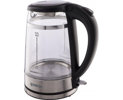 Електрочайник Gorenje 1.7л, 2,200 Вт, strix контроль, скло, чорний Електрочайник Gorenje 1.7л, 2,200 Вт, strix контроль, скло, чорний
