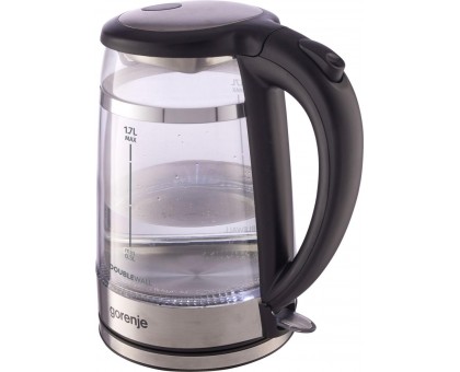 Електрочайник Gorenje 1.7л, 2,200 Вт, strix контроль, скло, чорний Електрочайник Gorenje 1.7л, 2,200 Вт, strix контроль, скло, чорний