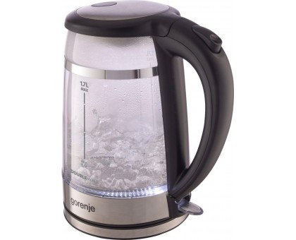Електрочайник Gorenje 1.7л, 2,200 Вт, strix контроль, скло, чорний Електрочайник Gorenje 1.7л, 2,200 Вт, strix контроль, скло, чорний
