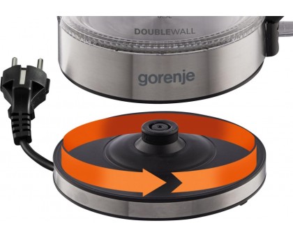 Електрочайник Gorenje 1.7л, 2,200 Вт, strix контроль, скло, чорний Електрочайник Gorenje 1.7л, 2,200 Вт, strix контроль, скло, чорний