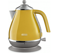 Электрочайник DeLonghi Icona Capitals, 1.7л, нержавеющая сталь, желтый