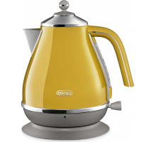 Электрочайник DeLonghi Icona Capitals, 1.7л, нержавеющая сталь, желтый