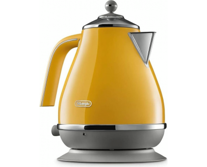 Электрочайник DeLonghi Icona Capitals, 1.7л, нержавеющая сталь, желтый