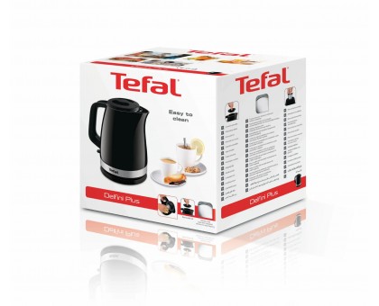 Електрочайник Tefal Delfini 1.7л, пластик, сріблясто-чорний