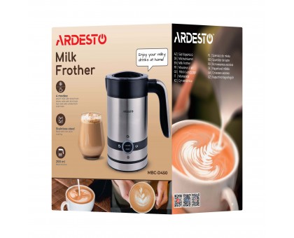 Спінювач-підігрівач Ardesto 450Вт, ємність резервуару-200мл, сріблясто-чорний