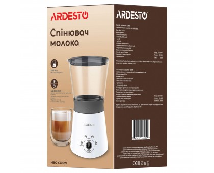 Спінювач-підігрівач Ardesto 300Вт, ємність резервуару-330мл, білий